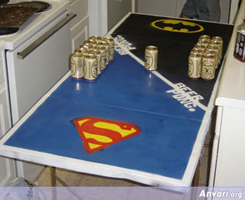 SupermanBatman Beer Pong Table - SupermanBatman Beer Pong Table 