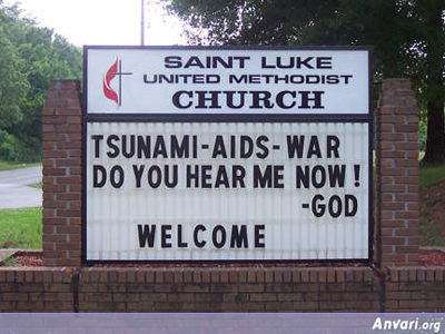 Do You Hear Me Now - Funny Church Signs 