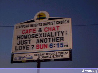Homosexuality - Funny Church Signs 